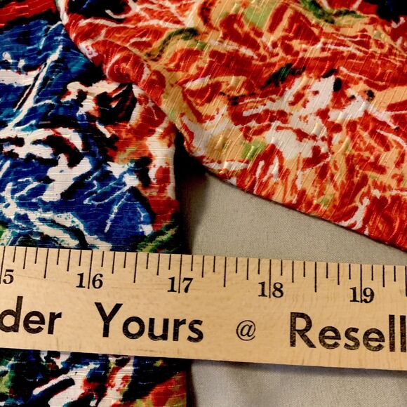 Chico’s Artsy Silk Blend Top Shacket Red WaterColor 0 (Small) Women CareerCore - Picture 7 of 15